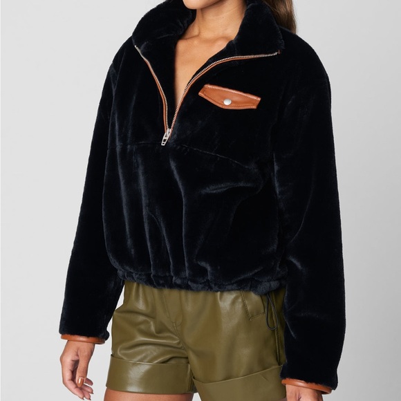 (A8) Blank NYC Top Secret Pull Over Teddy Jacket, Size Medium, NWT - Picture 4 of 9